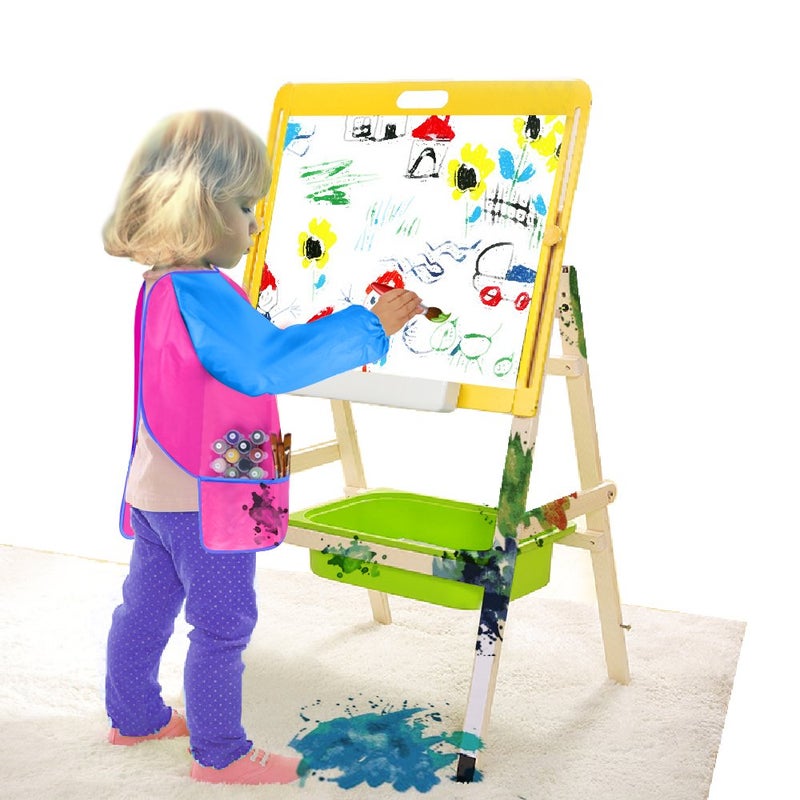 KUUQA Childrens Kids Toddler Waterproof Play Apron with 3 Roomy Pockets - Painting, Feeding Smock - Age 2-4 years (Paints and Brushes not included) - Image 5