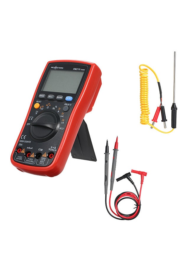 RM219 True-RMS 19999 Counts Auto Range Digital Multimeter NCV Frequency Auto Power off AC DC Voltage Ammeter Current Ohm Transistor Tester