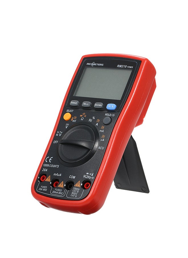 RM219 True-RMS 19999 Counts Auto Range Digital Multimeter NCV Frequency Auto Power off AC DC Voltage Ammeter Current Ohm Transistor Tester