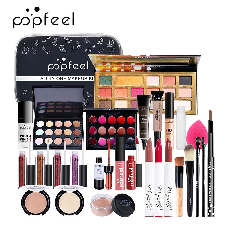 Popfeel Eye Shadow Foundation Lipstick Makeup Set Beginner Cosmetics Complete Set Novice Light Makeup Gift Box - Image 5