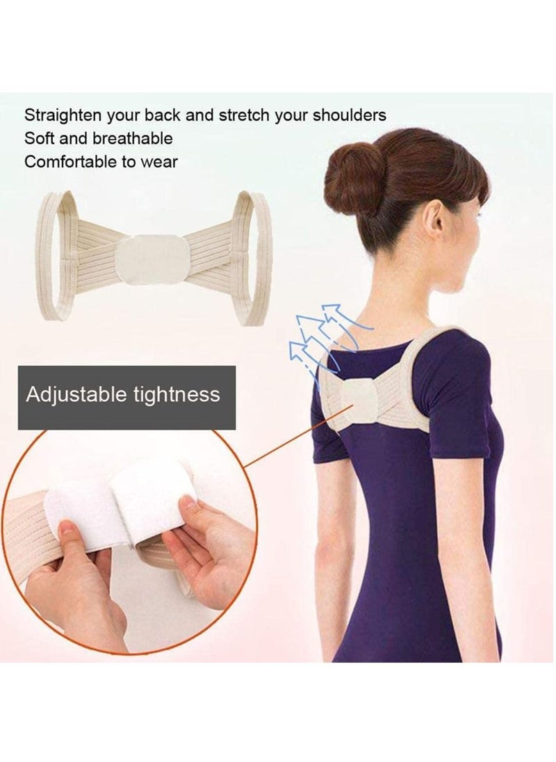 Excefore Posture Corrector, 2 Pcs Correction Belt Back Spine Support Adjustable Upper Brace for Clavicle and Providing Pain Relief Women Men, Breathable(L)  - Image 2