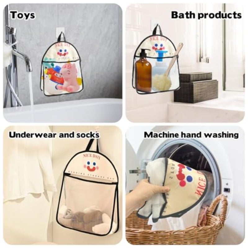 4 x Mesh Bath Toy Organizer The Perfect Bathtub Toy Holder and Bathroom or Shower Caddy These Multi-use Net Bags Make Baby Bath Toy Storage Easy For and Toddlers - Image 2
