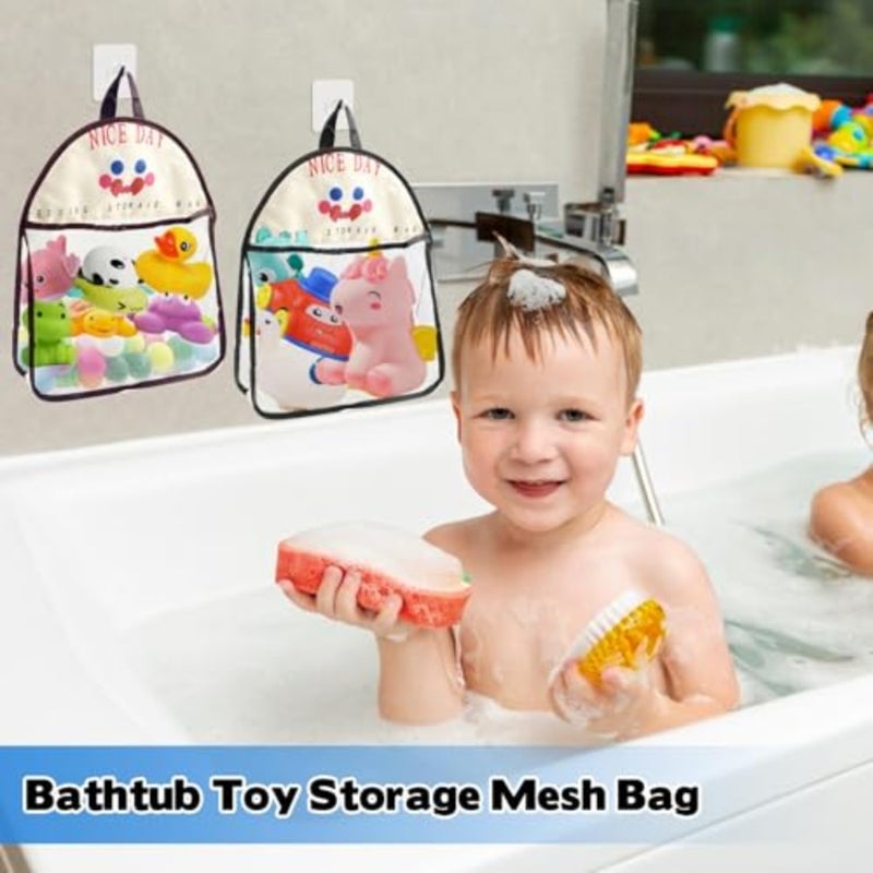 4 x Mesh Bath Toy Organizer The Perfect Bathtub Toy Holder and Bathroom or Shower Caddy These Multi-use Net Bags Make Baby Bath Toy Storage Easy For and Toddlers - Image 4