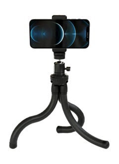 Phone Tripod - iPhone Tripod Stand - Adjustable Mini Tripod Stand - Cell Phone Tripod with Universal Mount for All Smartphones and Digital Cameras, Black