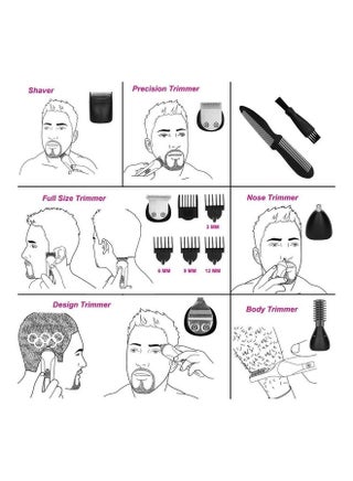 600 Multifunctional Rechargeable Electric Hair Trimmer Grooming Kit Black - view 3