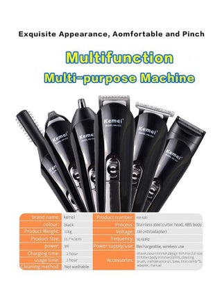 600 Multifunctional Rechargeable Electric Hair Trimmer Grooming Kit Black - view 2