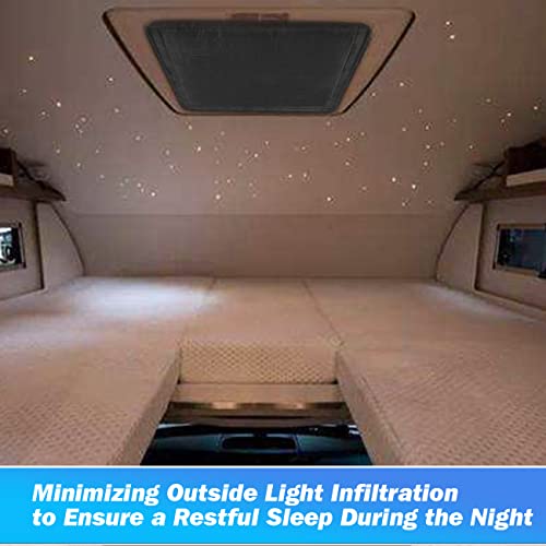 Safoner RV Roof Vent Skylight Insulator Cover, Sun Blackout Fabric for Camper (16 x 16 inch)- Black - Image 5
