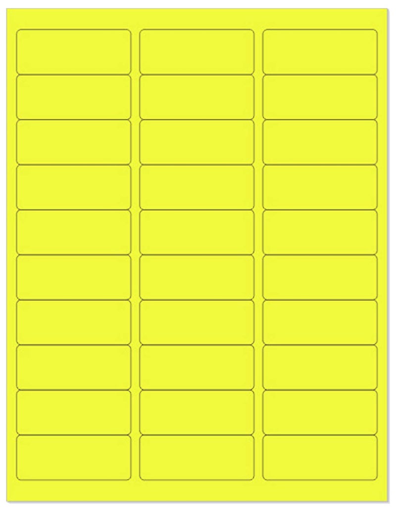 NextDayLabels 812 x 11 Neon Color High Light Fluorescent Labels for Laser Inkjet Printer Yellow Fluorescent 1 x 258 30 Per Page 750 Labels