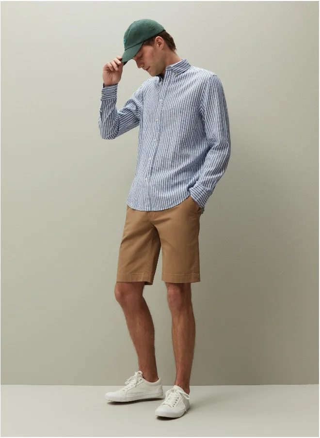 Ovs Ovs Piombo Stretch Cotton Chino Bermudas
