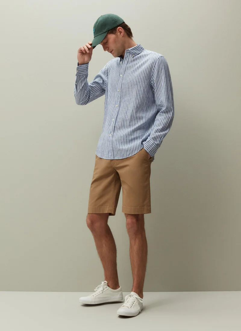 او في اس Ovs Piombo Stretch Cotton Chino Bermudas