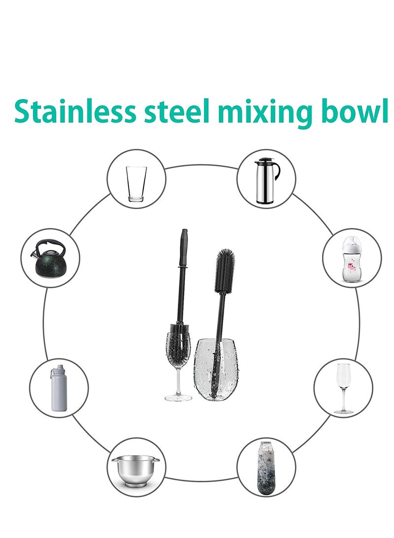 2 Pack Silicone Bottle Cleaning Brush - 16" Long Cleaner for Hydro Flask, Glassware, Vases & Narrow Neck Containers - Image 3