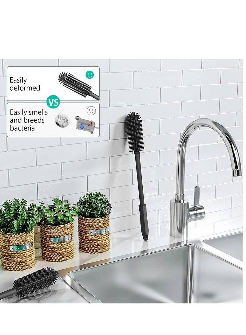 2 Pack Silicone Bottle Cleaning Brush - 16" Long Cleaner for Hydro Flask, Glassware, Vases & Narrow Neck Containers - Image 4