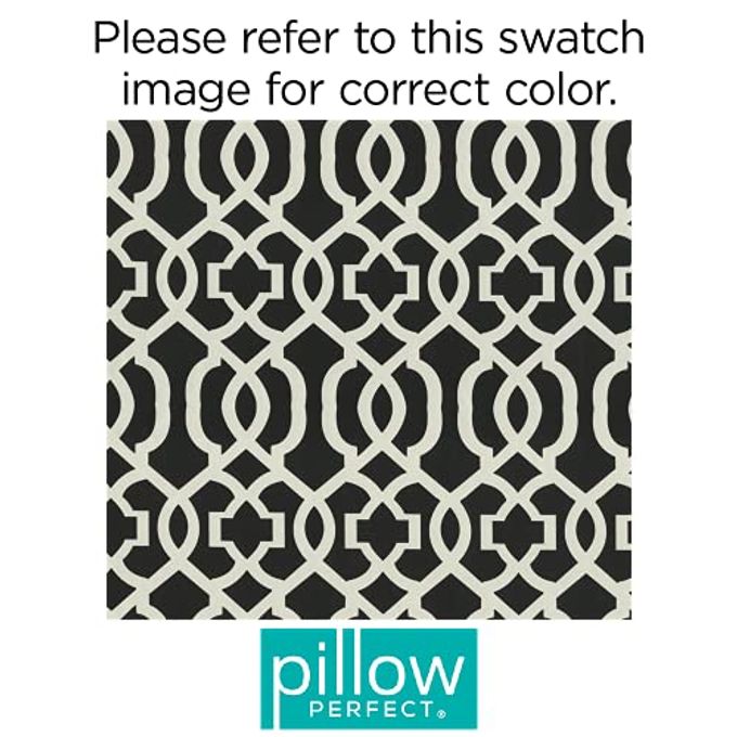 Pillow Perfect Trellis Indoor/Outdoor Throw Pillows, 2 Count, Lumbar 11.5 x 18.5, Black New Geo - Image 3