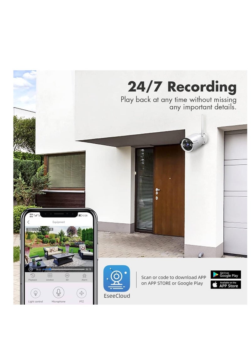 1080P Wifi NVR Surveillance Kit with 1TB Hard Drive,Wireless Security Camera System CCTV Surveillance Systems,(4) 2.0 MP 1080P Weatherproof Wireless Indoor Outdoor Bullet IP Cameras,Night Vision - Image 4