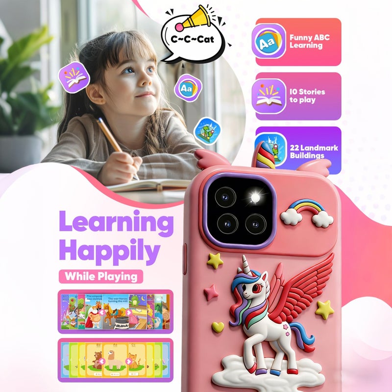 2 8 Inch Touchscreen Kids Phone Toy With Dual Cameras For Photos And Videos Music Playback Interactive Storybooks Creative Games Fun Entertaining Gift For Boys And Girls Blue - Image 5