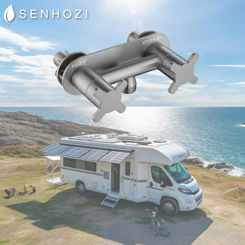 Senhozi All Metal RV Shower Faucet Brushed Nickel Stainless Steel Camper Valve 4 Inch Replacement Diverter for Indoor and Outdoor Shower SE2001BN - Image 3