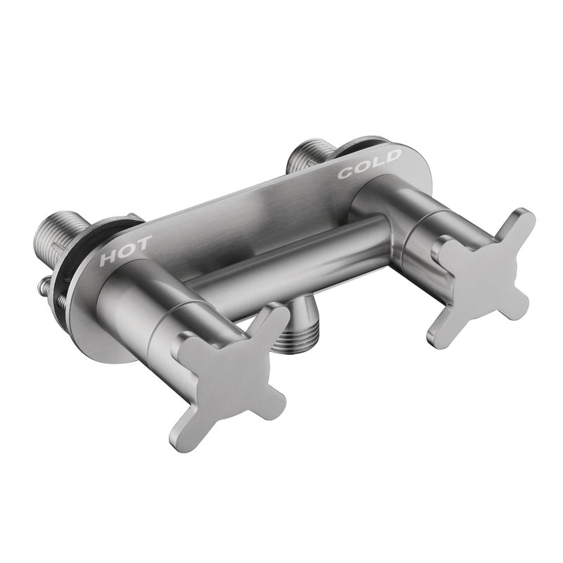 Senhozi All Metal RV Shower Faucet Brushed Nickel Stainless Steel Camper Valve 4 Inch Replacement Diverter for Indoor and Outdoor Shower SE2001BN - Image 2