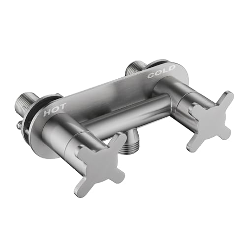 Senhozi All Metal RV Shower Faucet Brushed Nickel Stainless Steel Camper Valve 4 Inch Replacement Diverter for Indoor and Outdoor Shower SE2001BN - Image 1