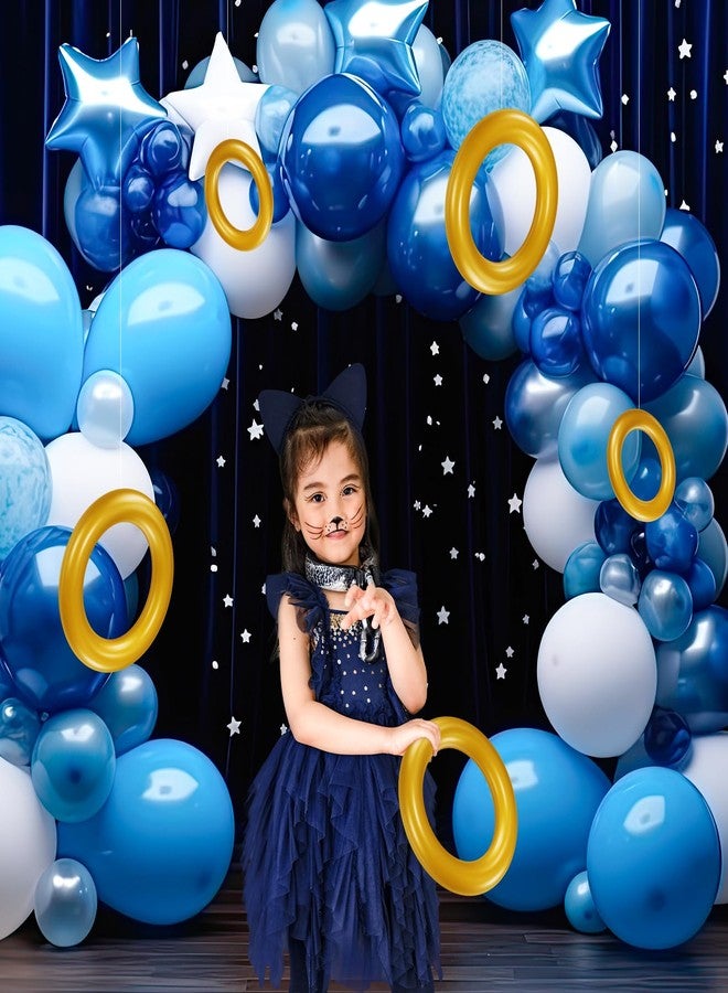 Hollowfly 6 Pcs Cartoon Party Decor Inflatable PVC Gold Rings Balloon, Cartoon Themed Birthday Party Supplies for Gamer's Birthday Decor Favors - Image 5