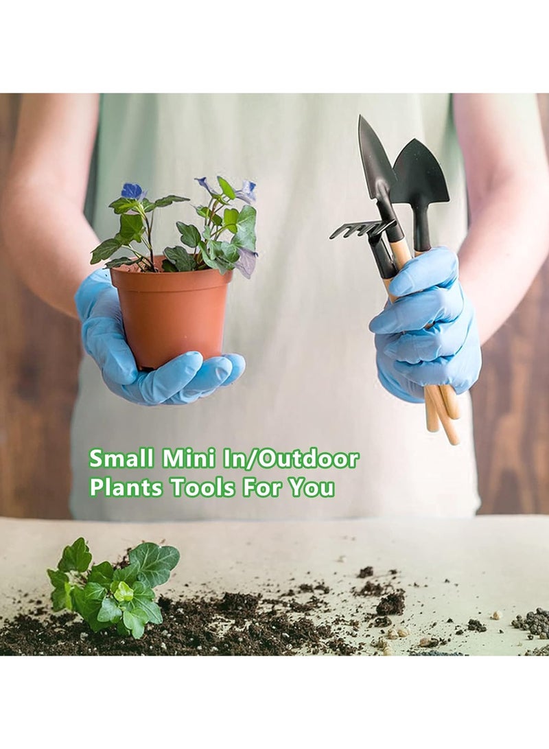 مخطوطات مجموعة أدوات بستنة يدوية مكونة من 3 قطع: مجرفة صغيرة لزراعة الشتلات، مشط يدوي، مجرفة، معزقة، أداة لزراعة النباتات في أصص الزهور، مقبض خشبي، فولاذ كربوني، لزراعة الشتلات وإزالة الأعشاب الضارة. - Image 3