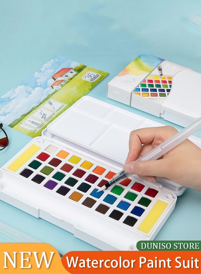 Transparent Solid Water Colour Paint,Transparent Solid Watercolor Paint Suit 36 Colors Watercolor For Brush Pen Painting Drawing Students Artist Art  - Image 1