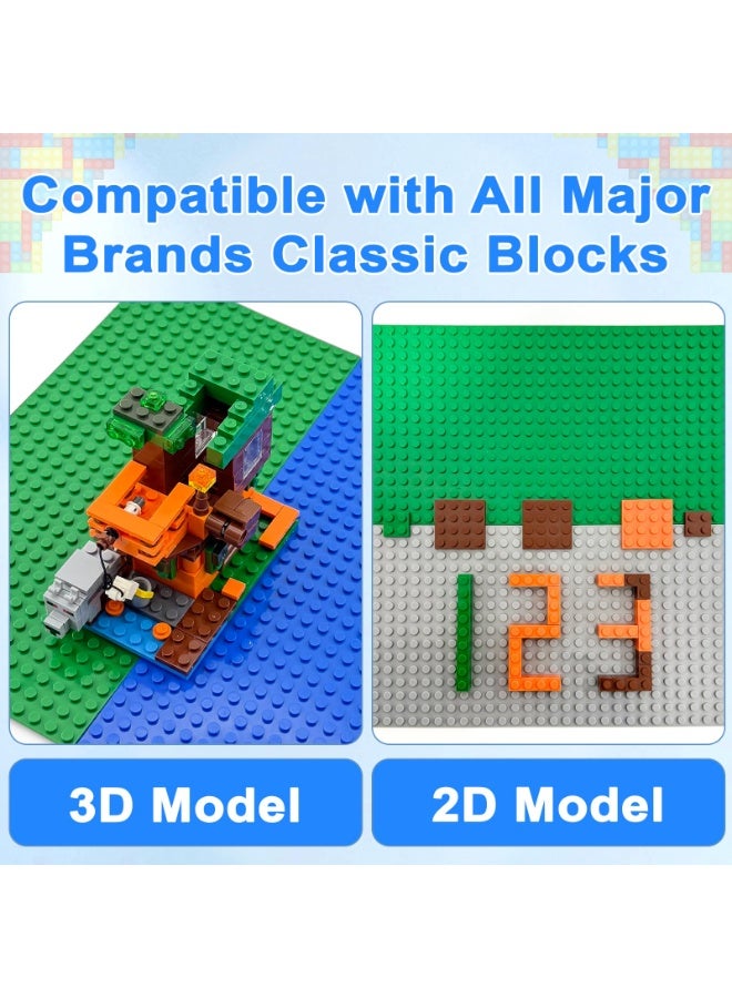 NajmStyle Classic Baseplates, 6 Pcs Rectangle 16 x 32 Stud Building Base, 12.9 x 25.6 CM Building Board BasePlate, 100% Compatible with All Major Brands, Build and Display Board Set - Image 2