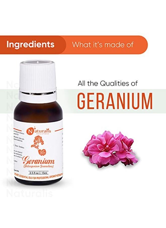 Naturalis Essence Of Nature Geranium Essential Oil For Scalp, Glowing Skin, Massage, Relaxation - 15Ml  - Image 3