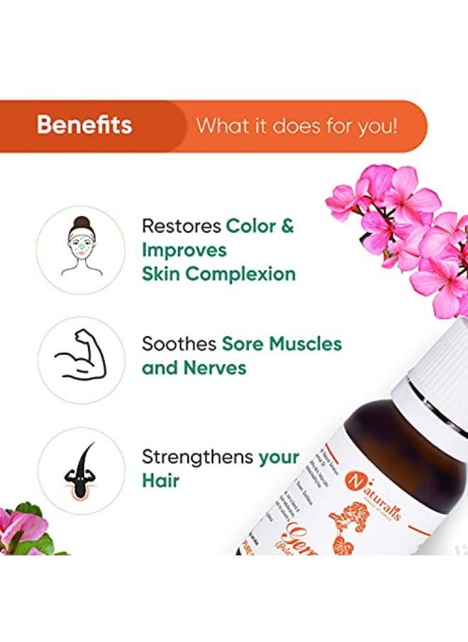 Naturalis Essence Of Nature Geranium Essential Oil For Scalp, Glowing Skin, Massage, Relaxation - 15Ml  - Image 4