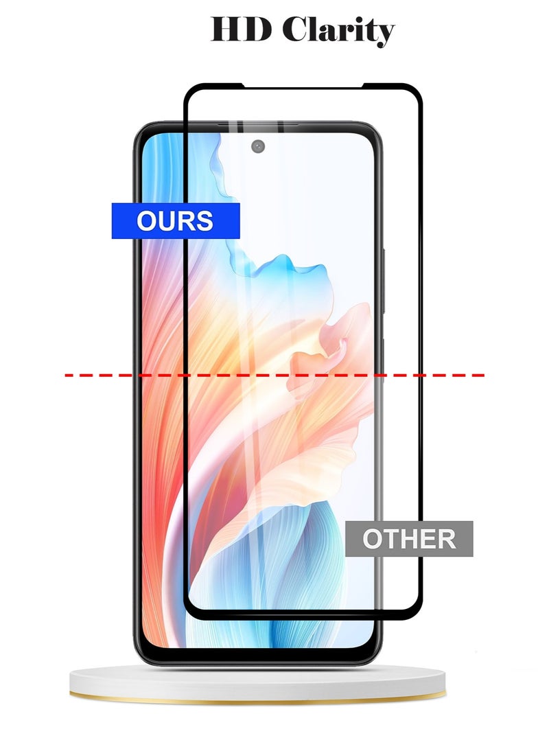 Techie واقي شاشة كامل من الزجاج المقوى عالي الجودة بدرجة صلابة 10H لهاتف Oppo A79 - مضاد للخدش ومضاد لبصمات الأصابع ومضاد للفقاعات - Image 3