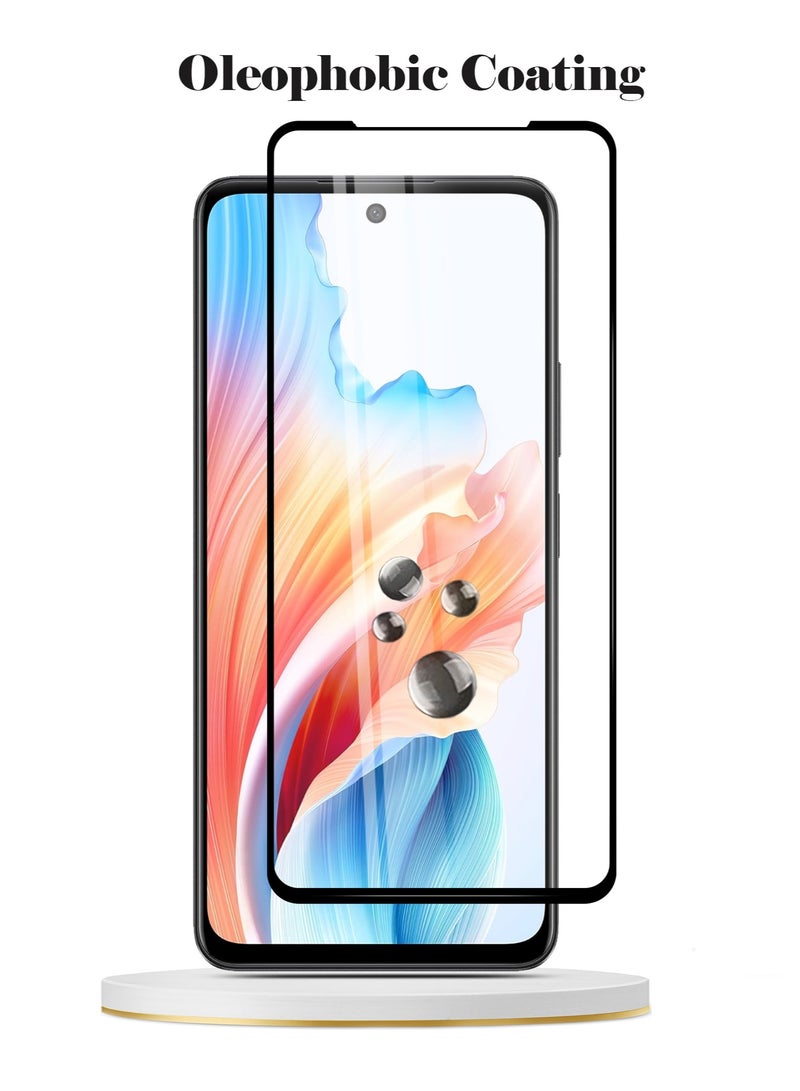 Techie واقي شاشة كامل من الزجاج المقوى عالي الجودة بدرجة صلابة 10H لهاتف Oppo A79 - مضاد للخدش ومضاد لبصمات الأصابع ومضاد للفقاعات - Image 2