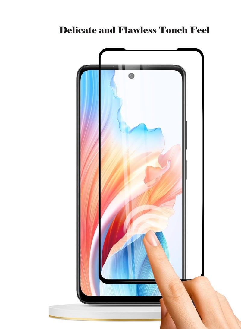 Techie واقي شاشة كامل من الزجاج المقوى عالي الجودة بدرجة صلابة 10H لهاتف Oppo A79 - مضاد للخدش ومضاد لبصمات الأصابع ومضاد للفقاعات - Image 4