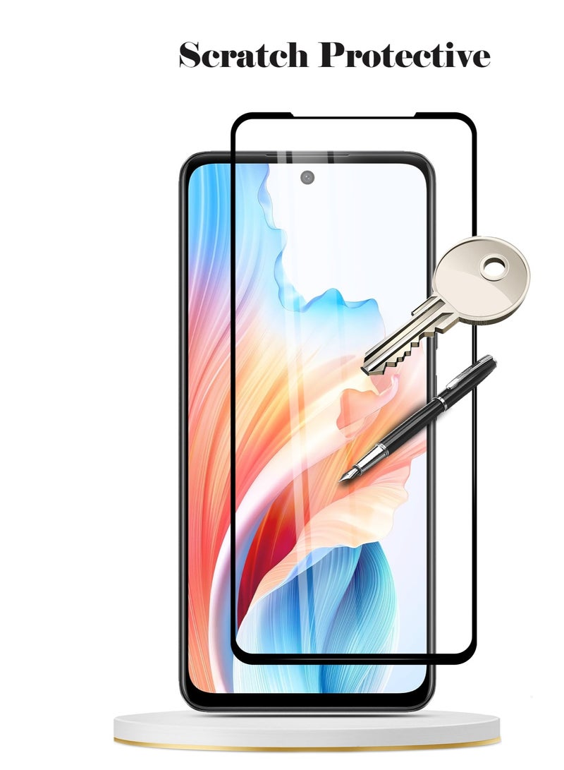 Techie واقي شاشة كامل من الزجاج المقوى عالي الجودة بدرجة صلابة 10H لهاتف Oppo A79 - مضاد للخدش ومضاد لبصمات الأصابع ومضاد للفقاعات - Image 5