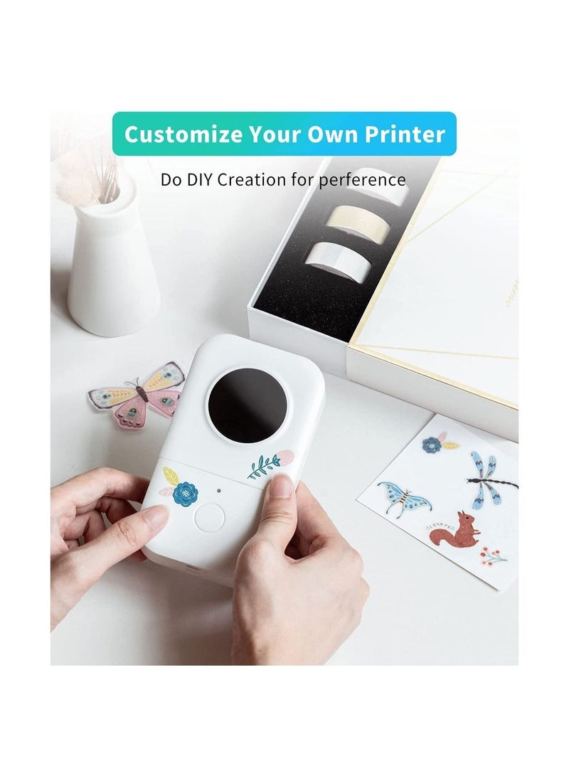 D30 Label Maker, Small Label Printer Handheld Portable Bluetooth with 3 White Roll Tape for Small Business Home Office Compatible - White - Image 4