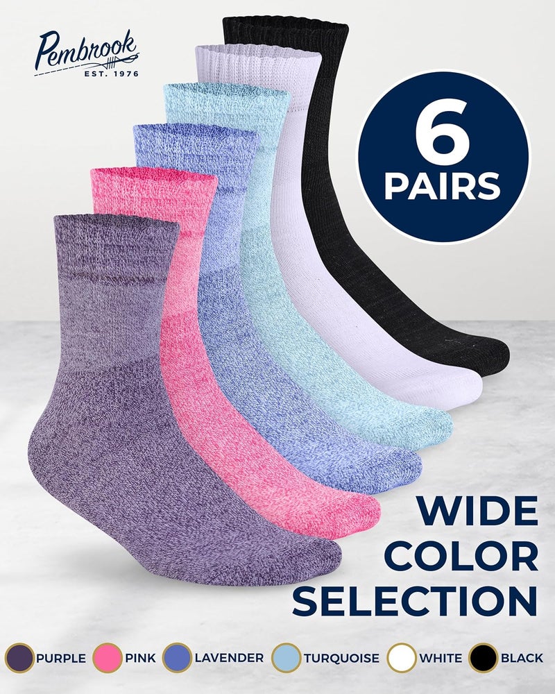 Pembrook Bamboo Viscose Diabetic Socks for Women  Men  6 Pairs Ankle Socks for Swollen Feet  Neuropathy  Wide Calf  Edema - Image 5