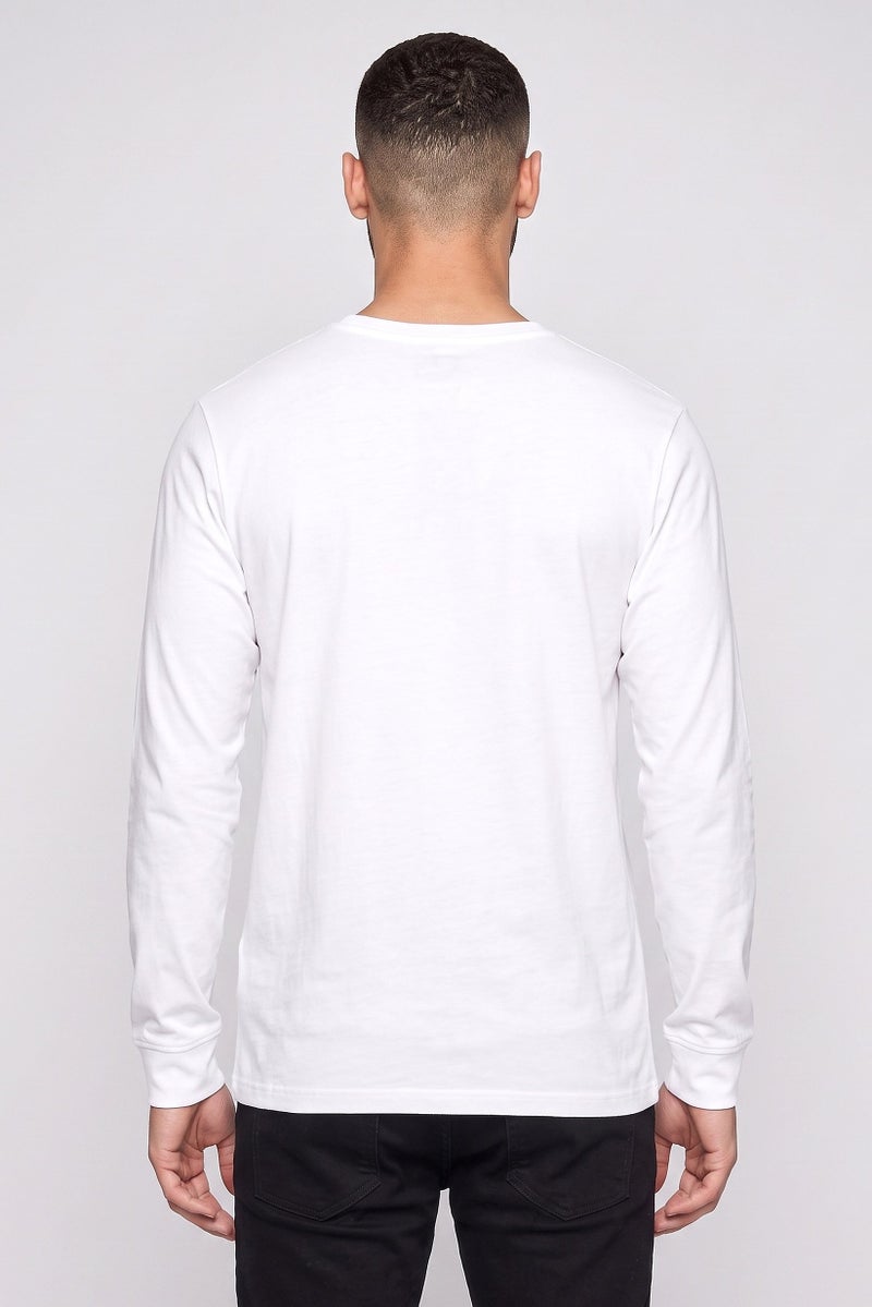 Hurley Men Sportswear Fit Long Sleeve Outdoor T-Shirt, White - Image 4