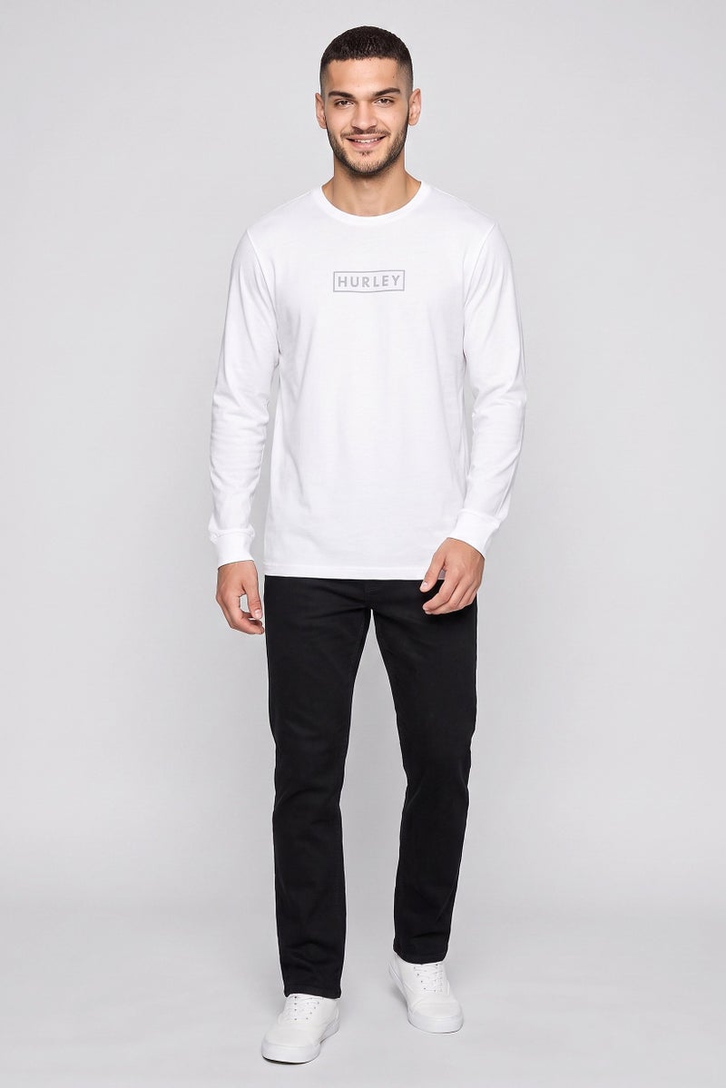 Hurley Men Sportswear Fit Long Sleeve Outdoor T-Shirt, White - Image 2