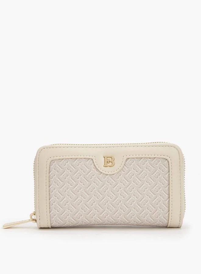 Monogram Print Zip Around Wallet