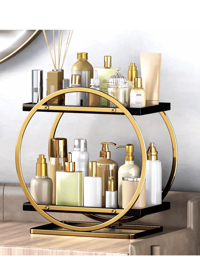 Bluejw 2 Tier Cosmetic Display Tray For Bathroom Counter Organizer Make Up Storage Makeup Organizer And Storage Perfume Organizer For Bathroom Organizer Vanity Skincare Organizers - Image 1