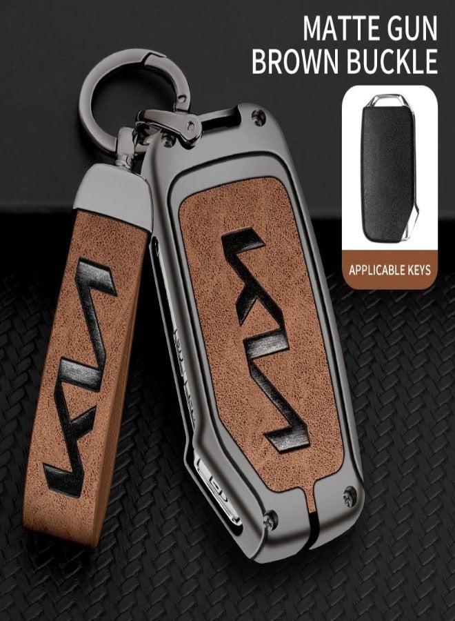 AROAQ Leather Alloy Car Remote Key Case Protection Cover For KIA Sportage R GT Stinger Sorento Ceed Cerato Forte Niro Soul Telluride - Image 1