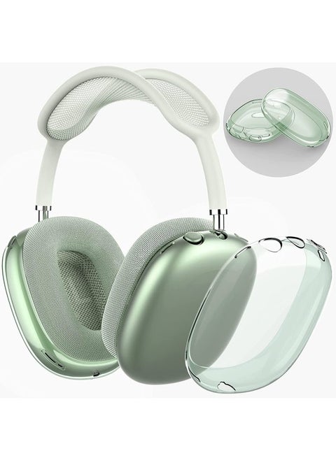 For 2024 Airpods Max2 Protective Case Apple Head-mounted Airpodsmax Earmuff Case-Color:Transparent Green-Model:airpods Max
