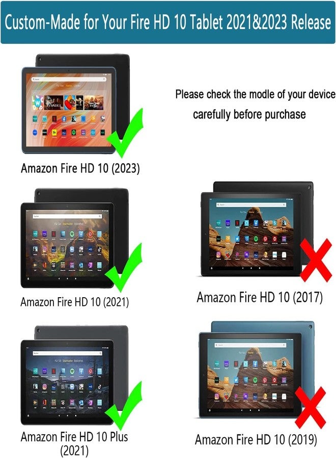 BMOUO جراب BMOUO للأطفال لجهاز Fire HD 10 و Fire HD 10 Plus اللوحي (الجيل الحادي عشر، إصدار 2021)، مع واقي شاشة، وحامل بمقبض مقاوم للصدمات. جراب للأطفال لجهاز Amazon Fire HD 10 اللوحي و Fire HD 10 Plus، أزرق. - Image 2