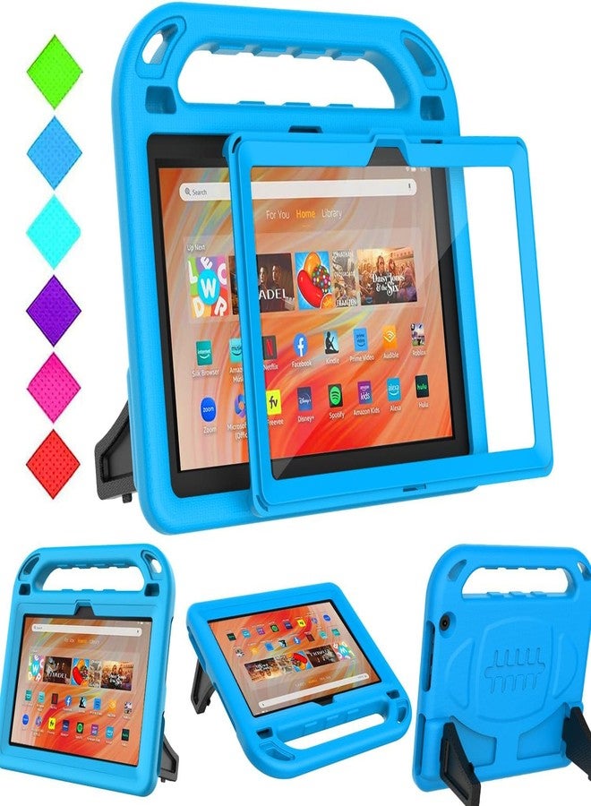 BMOUO جراب BMOUO للأطفال لجهاز Fire HD 10 و Fire HD 10 Plus اللوحي (الجيل الحادي عشر، إصدار 2021)، مع واقي شاشة، وحامل بمقبض مقاوم للصدمات. جراب للأطفال لجهاز Amazon Fire HD 10 اللوحي و Fire HD 10 Plus، أزرق. - Image 1