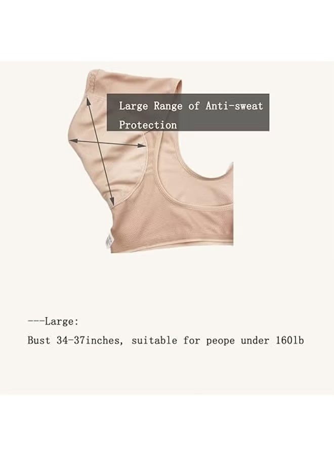 Breathable Mesh Underarm Sweat Vest Armpit Sweat Pads for Under Armpits Underarm Sweatproof Pads Washable Sweatpads Sweat Shield Undershirts for Women Girls Ladies - Image 4