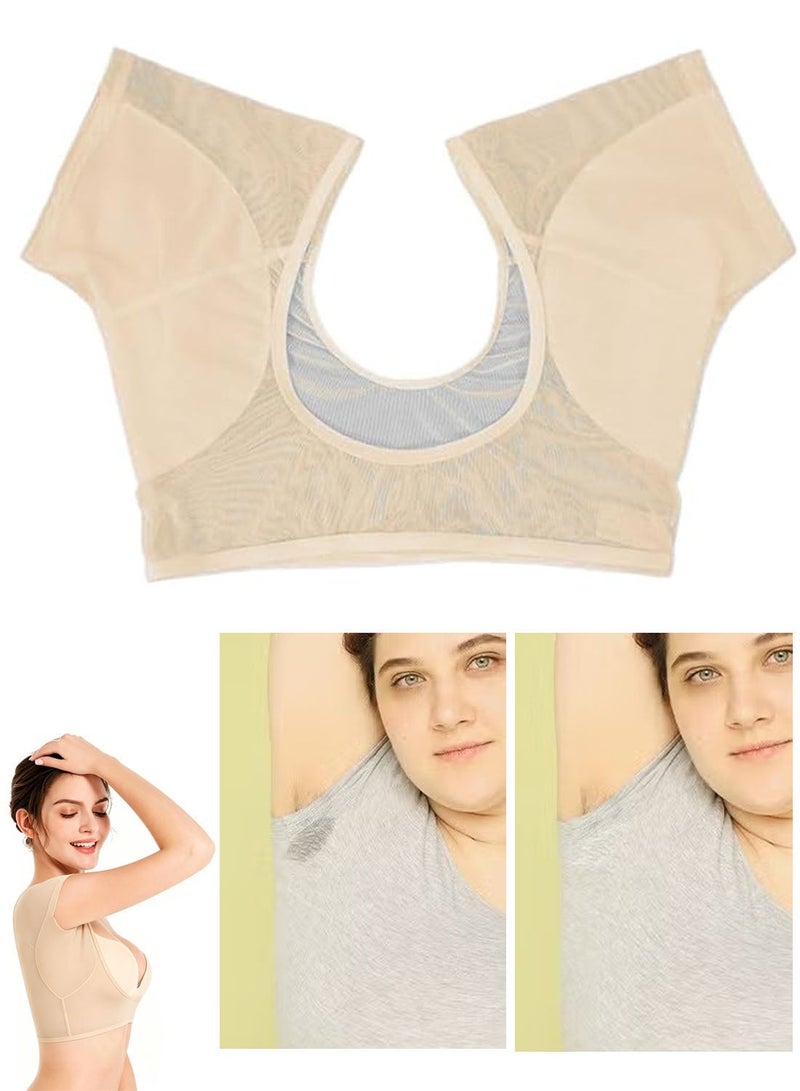 Breathable Mesh Underarm Sweat Vest Armpit Sweat Pads for Under Armpits Underarm Sweatproof Pads Washable Sweatpads Sweat Shield Undershirts for Women Girls Ladies - Image 1