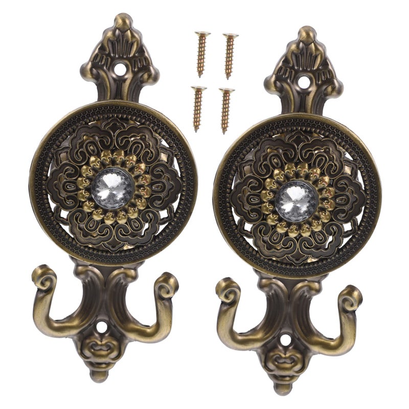 2Pcs Alloy Decorative Curtain Hooks for Draperies and Shower Curtains Elegant Easy to Use - Image 2