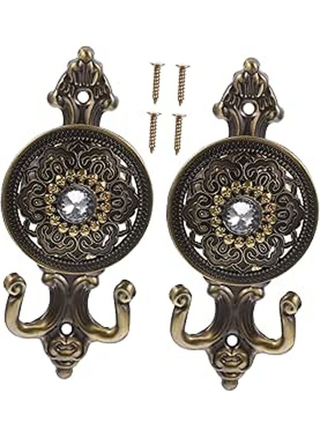 2Pcs Alloy Decorative Curtain Hooks for Draperies and Shower Curtains Elegant Easy to Use - Image 1
