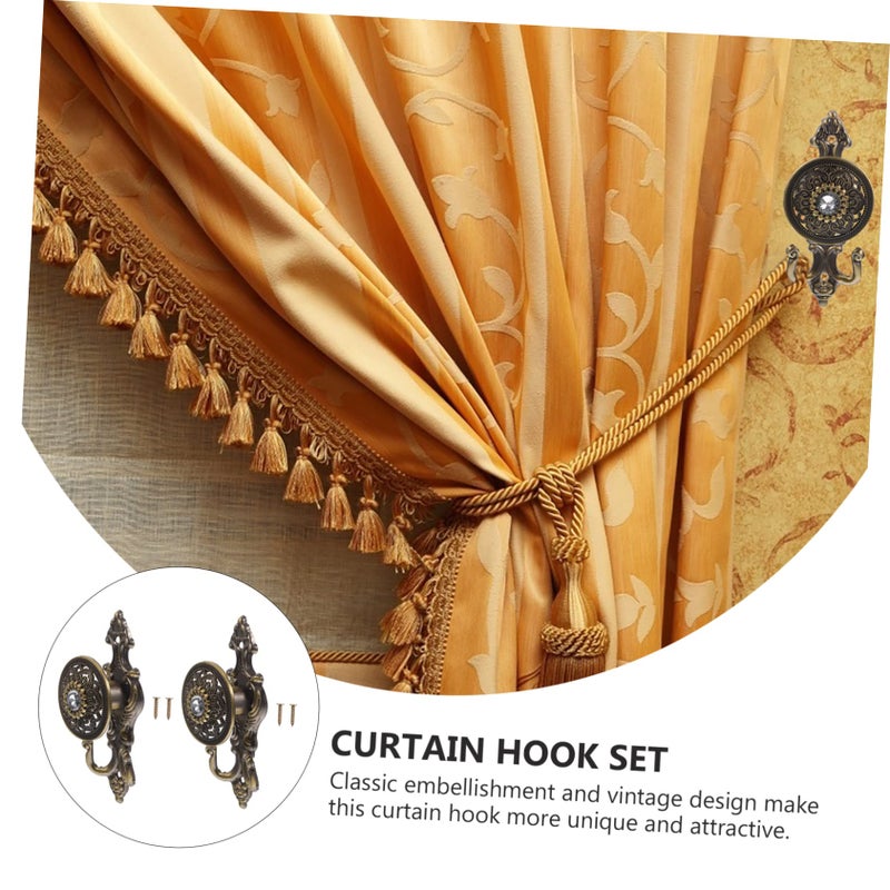 2Pcs Alloy Decorative Curtain Hooks for Draperies and Shower Curtains Elegant Easy to Use - Image 4