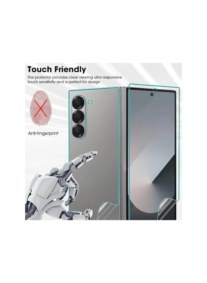 بروماس 3IN1 Hydrogel Film لهاتف Galaxy Z Fold 6 واقي شاشة أمامي خلفي غطاء كامل هيدروجيل شفاف من مادة TPU فيلم مضاد للانفجار غير مقسى لهاتف Galaxy Z Fold6 5G - Image 1