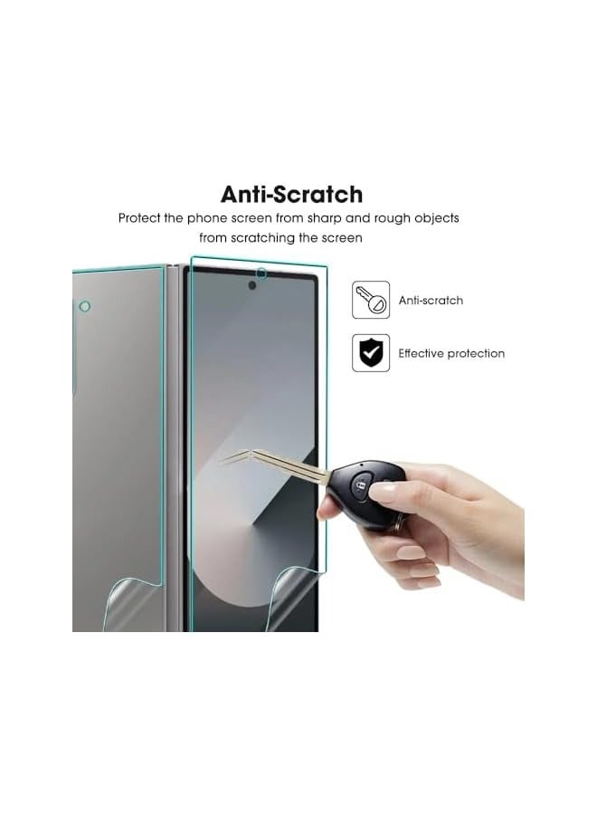 بروماس 3IN1 Hydrogel Film لهاتف Galaxy Z Fold 6 واقي شاشة أمامي خلفي غطاء كامل هيدروجيل شفاف من مادة TPU فيلم مضاد للانفجار غير مقسى لهاتف Galaxy Z Fold6 5G - Image 4
