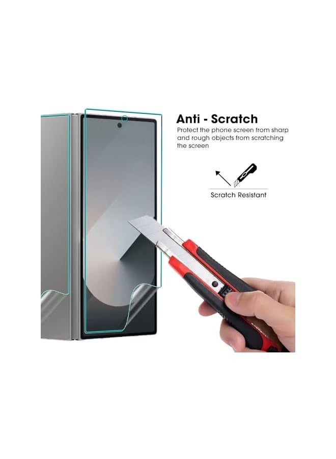 بروماس 3IN1 Hydrogel Film لهاتف Galaxy Z Fold 6 واقي شاشة أمامي خلفي غطاء كامل هيدروجيل شفاف من مادة TPU فيلم مضاد للانفجار غير مقسى لهاتف Galaxy Z Fold6 5G - Image 5